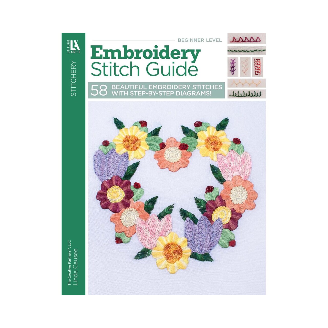 Leisure Arts Embroidery Stitch Guide - Comprehensive Embroidery & Pattern Book with Step-by-Step Designs, Stitches, and Techniques for Beginners & Experts